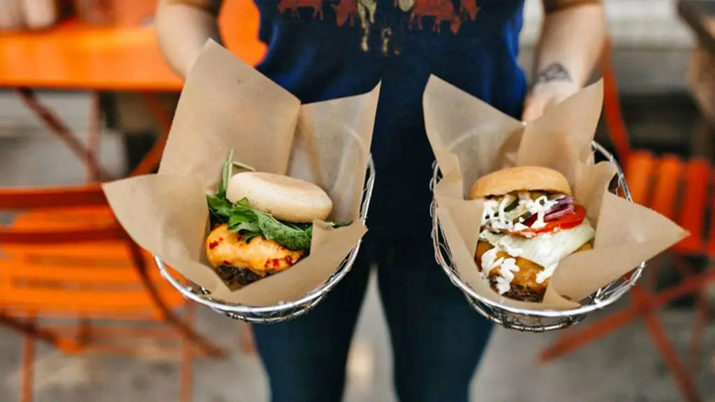 Farm burger burgers on plates
