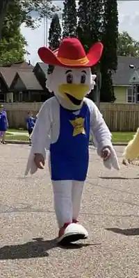 Chester's Chicken parade mascot Instagram story