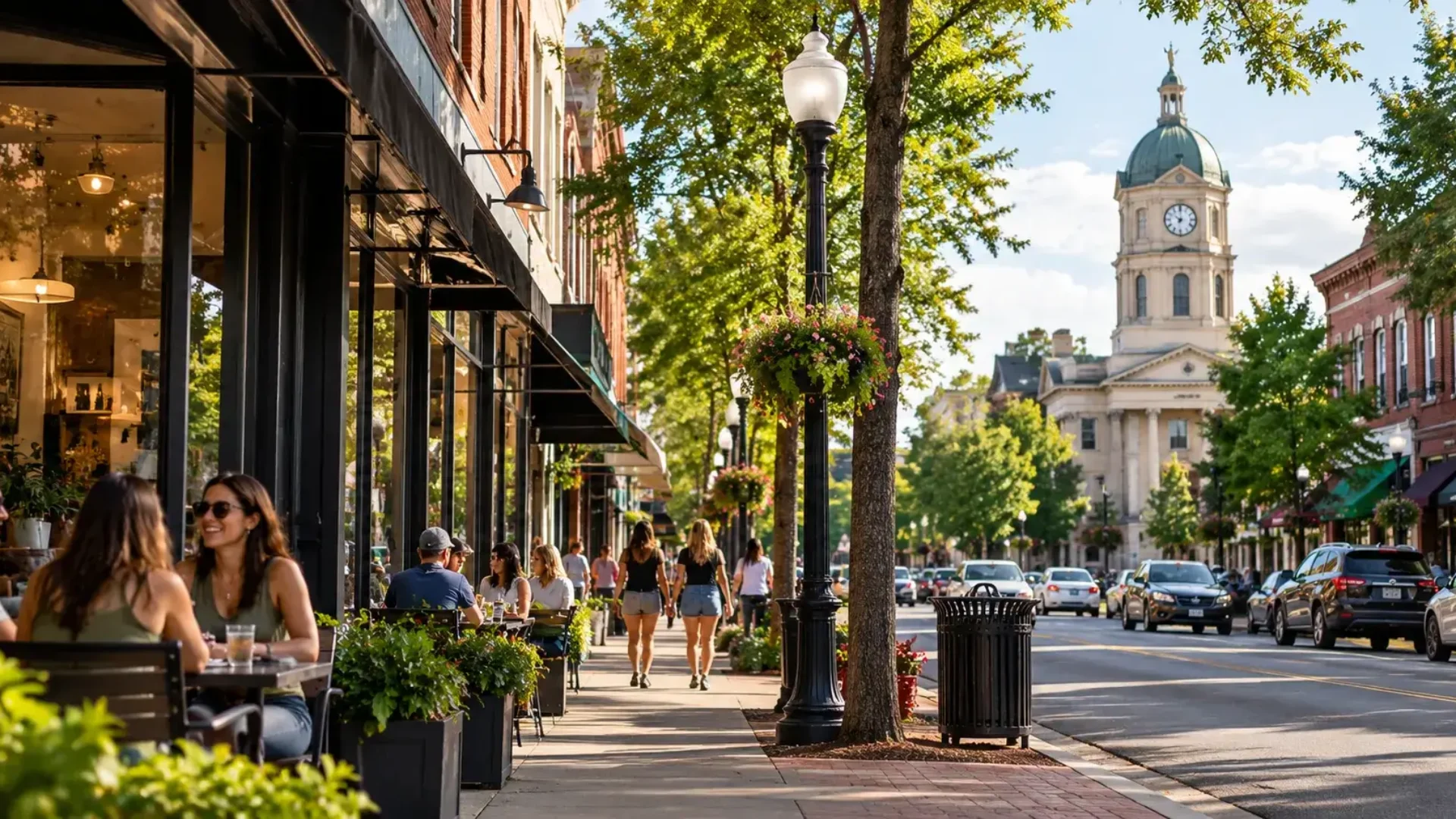 Athens Downtown Café and Courthouse Views